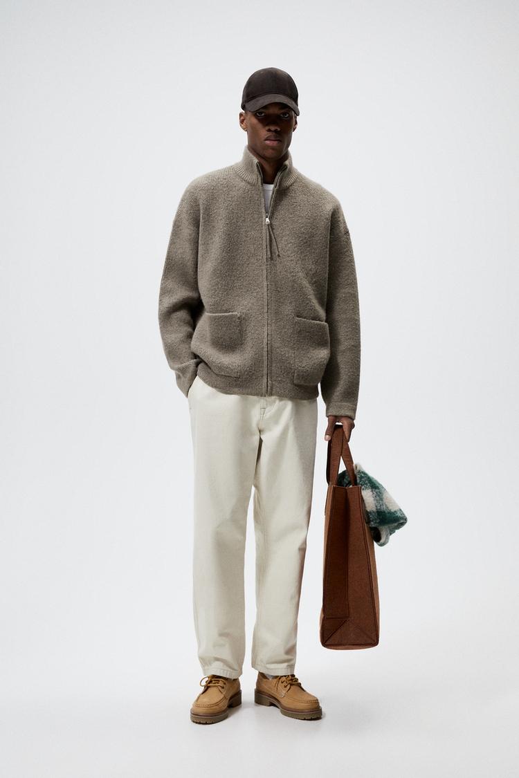 Zara zip up cardigan hotsell